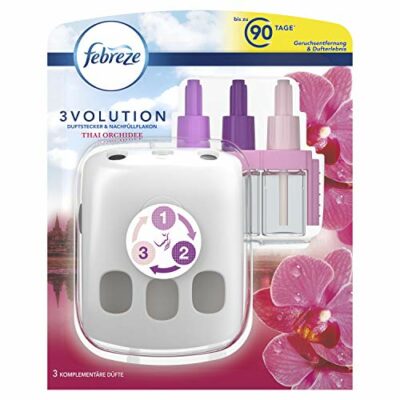 Febreze 3Volution Duftstecker Thai Orchidee, Nachfüller, Raumduft und Lufterfrischer & 3Volution Amethyst Blütentraum Duftste, Air Wick Duftölflakon Nachfüller Vanilleblüte & Honig 6er Pack (6 x 1 Stück) 1