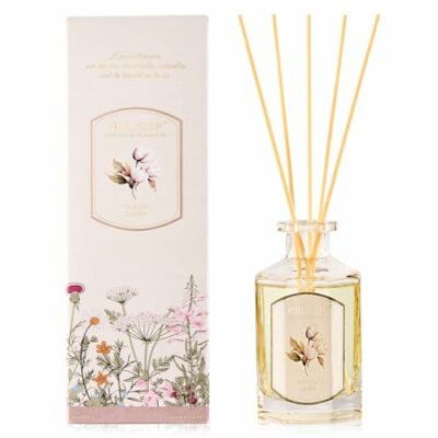 Airkeep Raumduft Clean Linen Duft, 180ml Reed Diffuser mit 8 Duftstäbchen，Raumerfrischer Für Badezimmer, Wohnung, Heimdekoration