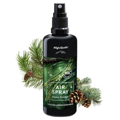 AllgäuQuelle® Bio Airspray - Raumduft Allgäuer Naturluft mit 100% naturreinen ätherischen Ölen – veganer Lufterfrischer - Natürlicher Raumerfrischer erfrischt die Raumluft, 100 ml